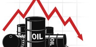 Brent Crude Drops to $38.99/Barrel amidst Rising Stockpiles