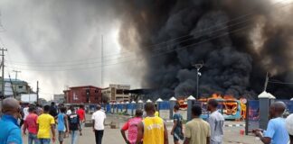 Hoodlums Set Fleet Of BRT Buses Ablaze In Berger, Lagos