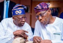 Tinubu in closed door meeting with Obasanjo in Abeokuta
