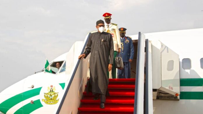 Buhari returns to Abuja after outing at UNGA77 in New York