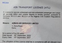 NCAA renews Azman Air’s licence, airline resumes operations