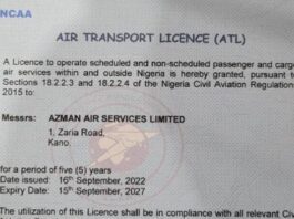 NCAA renews Azman Air’s licence, airline resumes operations